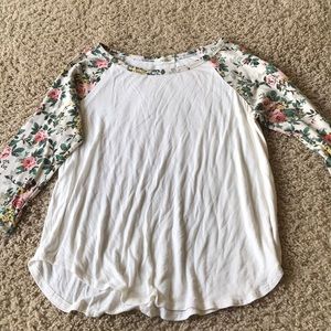 3/4 baseball floral T-Shirt